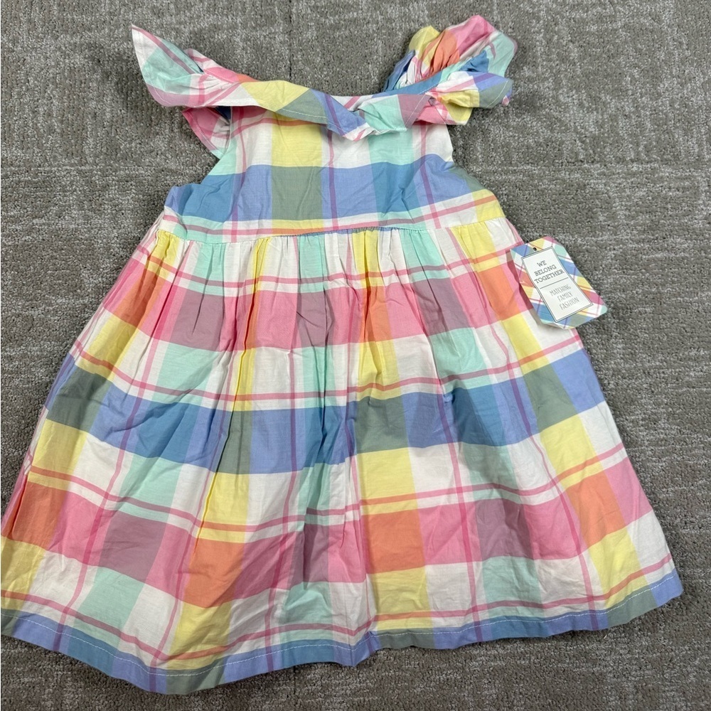 NEW Tommy Bahama Kids Girl's Dress Summer Easter PLAID PASTELS Cotton Size 5